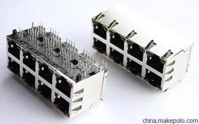 【北京电脑用RJ45带灯左黄右绿网络接口全塑连接器8p8c插座】价格,厂家,图片,连接器,深圳市宝安区沙井友隆电子经营部-